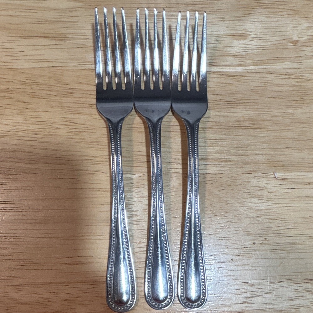 Winco Beaded Salad Fork 7.5" Lot Of 3